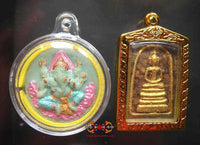 Amulettes Thai de Phra Somdej + Ganesh - Très Vénérable LP Ruay. La Magie du Bouddha.