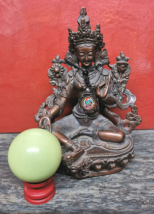 Pendentif protecteur de Tara verte (avec Rilbu) - Sa Sainteté le Dalai-Lama. La Magie du Bouddha.