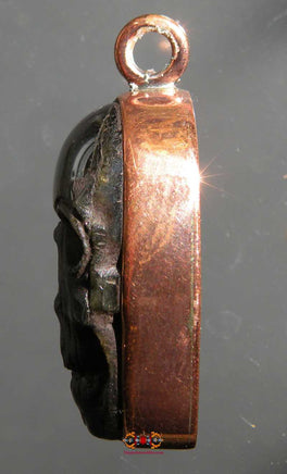 Pendentif Tibétain crâne Citipati en labradorite et cuivre. magiedubouddha
