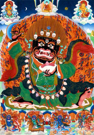 Amulette Mantra de Mahakala noir - Temple du Bouthan. La Magie du Bouddha.