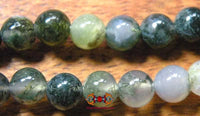 Chapelet Bouddhiste en agate mousse. La Magie du Bouddha.