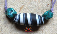 Collier Tibétain Nalo Dzi - avec perles façon turquoise ou corail. La Magie du Bouddha.