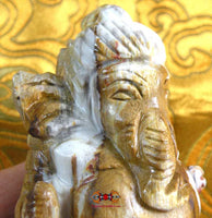 Statuette de Ganesh en bois fossile magiedubouddha