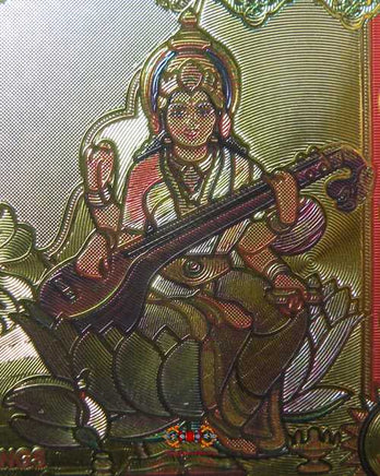 Billet magique de fortune de 100.000 roupies de Lakshmi, Ganesh et Sarasvati. La Magie du Bouddha.