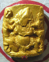 Amulette Tibétaine Tsa Tsa dorée de Mahakala blanc à 6 bras. La Magie du Bouddha.