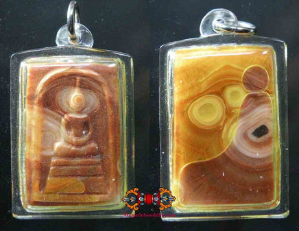 Amulettes Phra Somdej sculptées en pierre relique Hin Phratat marbrée magiedubouddha