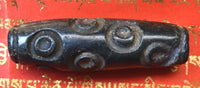 Large Tibetan Dzi Sacred Beads – 4 Eyes &amp; 12 Eyes (Magnetic Black Stone)