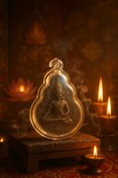 Amulette Thai Phor-Poo Lersi Singha Saming Praï (Run Jakkaphat Narai) - Très Vénérable LP Kallong. La Magie du Bouddha.