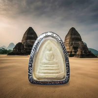 Rare amulette ancienne (1986) Phra Somdej Leb Mue (Run Sam Lham) – Ajarn Thiang Nuammana du Samnak Ban Mee Dee