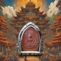 Amulette tibétaine rouge du Bouddha de Longue Vie Amithayus – Wat Thep Phuttharam