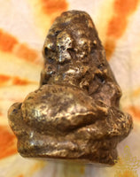 Very old bronze amulet of Phra Sangkajai (the Buddha of fortune)