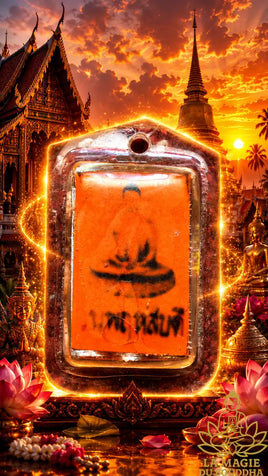 Petite amulette du Bouddha Phra Pang Samadhi - Wat Paluhat (années 1970) La Magie du Bouddha.