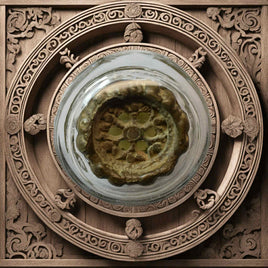 Amulette antique Dharmachakra – Roue du Dharma à six rayons (200 ans)