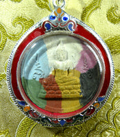 Amulette Thaï multicolore du Bouddha Luang Phor Sothorn - Wat Sothonwararam Worawihan.