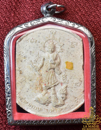 🐢 Amulette Thao Mahaphrom Shinna Panchara Bouddha chinois debout sur tortue et nagas La Magie du Bouddha.