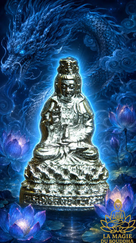 Amulette de Guan Yin en alliage d'argent - Wat Nok. La Magie du Bouddha.