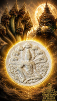 Jatukham Rammathep Amulet (Roon Sab Tawee Mang Mee See Suk) blessed at Wat Phra Mahathat Woramahawihan