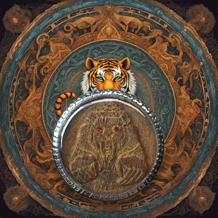 Tigre à dents de sabre Boroma Phayak Kharat en bois sacré Thep Thalo – Très Vénérable Luang Phor Somchaï La Magie du Bouddha.