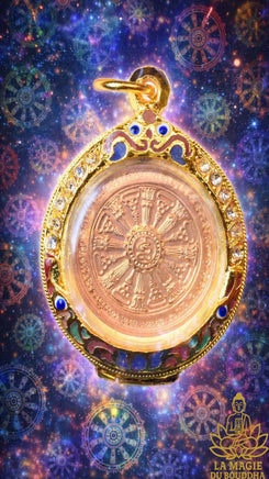 ☸ Amulette Dharmachakra - Très Vénérable Luang Phor Poon La Magie du Bouddha.