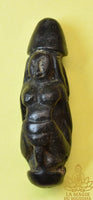 Ancienne amulette Palat Kick érotique en bois noir sculpté – Pièce rituelle ancienne de fertilité et de charme