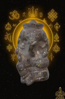 🕉 Amulette Cambodgienne ancienne du dieu éléphant Ganesh à trois têtes La Magie du Bouddha.