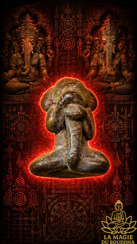Amulette ancienne Phra Pikanet Pidta en bronze du Cambodge La Magie du Bouddha.