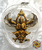 Amulette Thaï Phaya Kruth / Garoude et Bouddha.