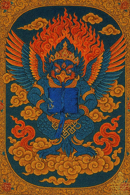 Amulette tibétaine Dtagrol Ngonpo Khyung – Protection du Garuda bleu La Magie du Bouddha.