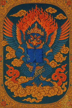 Amulette tibétaine Dtagrol Ngonpo Khyung – Protection du Garuda bleu La Magie du Bouddha.