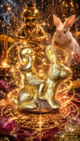Amulette Khuman Thong Jao Khun Riak Sap Roon Raek sur lapin - Wat Phangdan Khuankhanun (2023) La Magie du Bouddha.