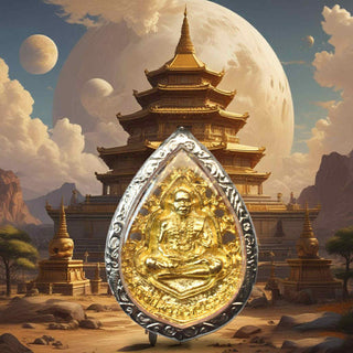 Amulette dorée Roop Lor – Très Vénérable Luang Phor Phromma Kémajaro La Magie du Bouddha.