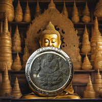 Amulette noire Luang Phor Thuat – Éléphants & Svastika sacrée (Phutta Uttayan Maharaj, 2010) La Magie du Bouddha.