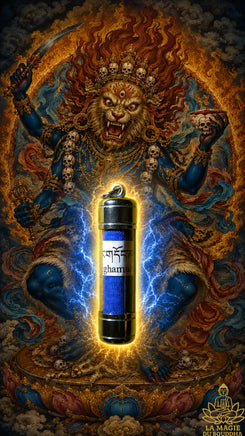 Amulette Tibétaine Mantra de Simhamukha - Dakini à la face de lion. La Magie du Bouddha.