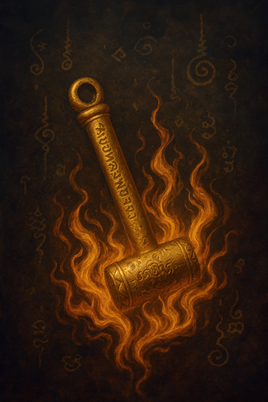 Amulette marteau consacrée par Luang Phor Men – Wat Na Tang Nok (Ayutthaya)