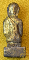 Pair of antique gilt bronze statues of Sariputra and Mogdalyana