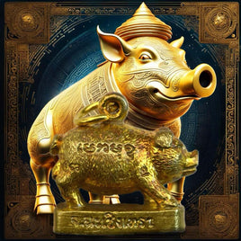 Amulette de Fortune – Cochon Sacré Moo Thong Mahalap Luang Phor Lor – Wat Banna Theptharam (Chachoengsao) La Magie du Bouddha.