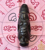 Ancienne amulette Palat Kick érotique en bois noir sculpté – Pièce rituelle ancienne de fertilité et de charme