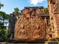 Rare amulette Phra Khunpen double ancienne en terre cuite. La Magie du Bouddha.