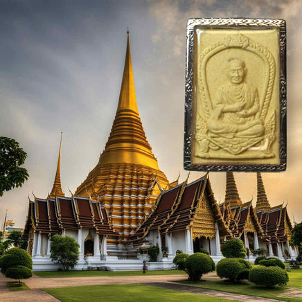 Amulette bénie de Somdet Phra Buddhacarya (Luang Phor Toh) – Wat Rakhang 2010 – Khata Chinabunchon complet au dos La Magie du Bouddha.