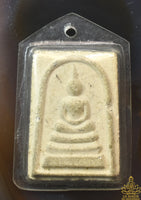 Amulette Phra Somdej ancienne (années 70/80) – Wat Bang Khunphrom – Yant manuscrit rouge au dos