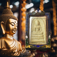 Amulette ancienne Phra Somdej – Wat Rakhang – Début XXe siècle – Reliquaire décoré La Magie du Bouddha.