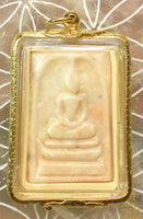 🪷 Amulette Phra Somdej en pierre relique Hin Phratat – Wat Phrom Nimit (Kanchanaburi, 2001)