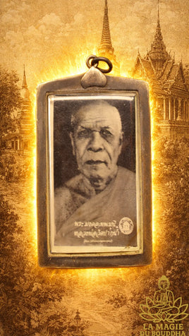 Grande amulette portrait du Très Vénérable Luang Phor Sodh Candasaro du Wat Paknam La Magie du Bouddha.