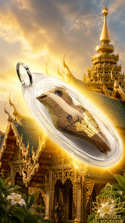 Amulette Salika Ling Thong en Bois Sacré de Toiture de Temple - Vénérable Luang Phor Peth Vajasit La Magie du Bouddha.