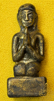 Pair of antique gilt bronze statues of Sariputra and Mogdalyana