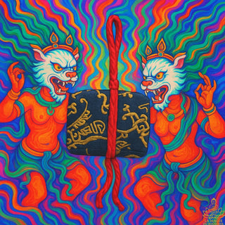 Amulette Tibétaine Dtagrol de Simhamukha - Dakini à la face de lion. La Magie du Bouddha.