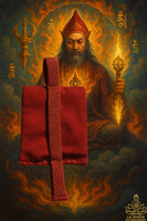 Puissante amulette Tibétaine Chakra rouge sombre de Chenrezi le grand compatissant.
