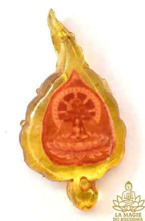 Amulette feuille de Bodhi Bai Pho Maha Mongkhon (édition de 1986) - Luang Phor Thong du Wat Khao Takhrao La Magie du Bouddha.