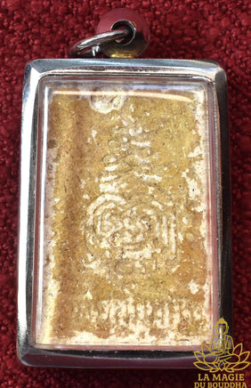 Amulette Phra Somdej ancienne aux cristaux sacrés Phratat rouges (avec yant au revers) La Magie du Bouddha.