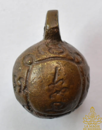 Bille sacrée Look Aum Yant ancienne en bronze - Lignée du Wat Nongpho La Magie du Bouddha.